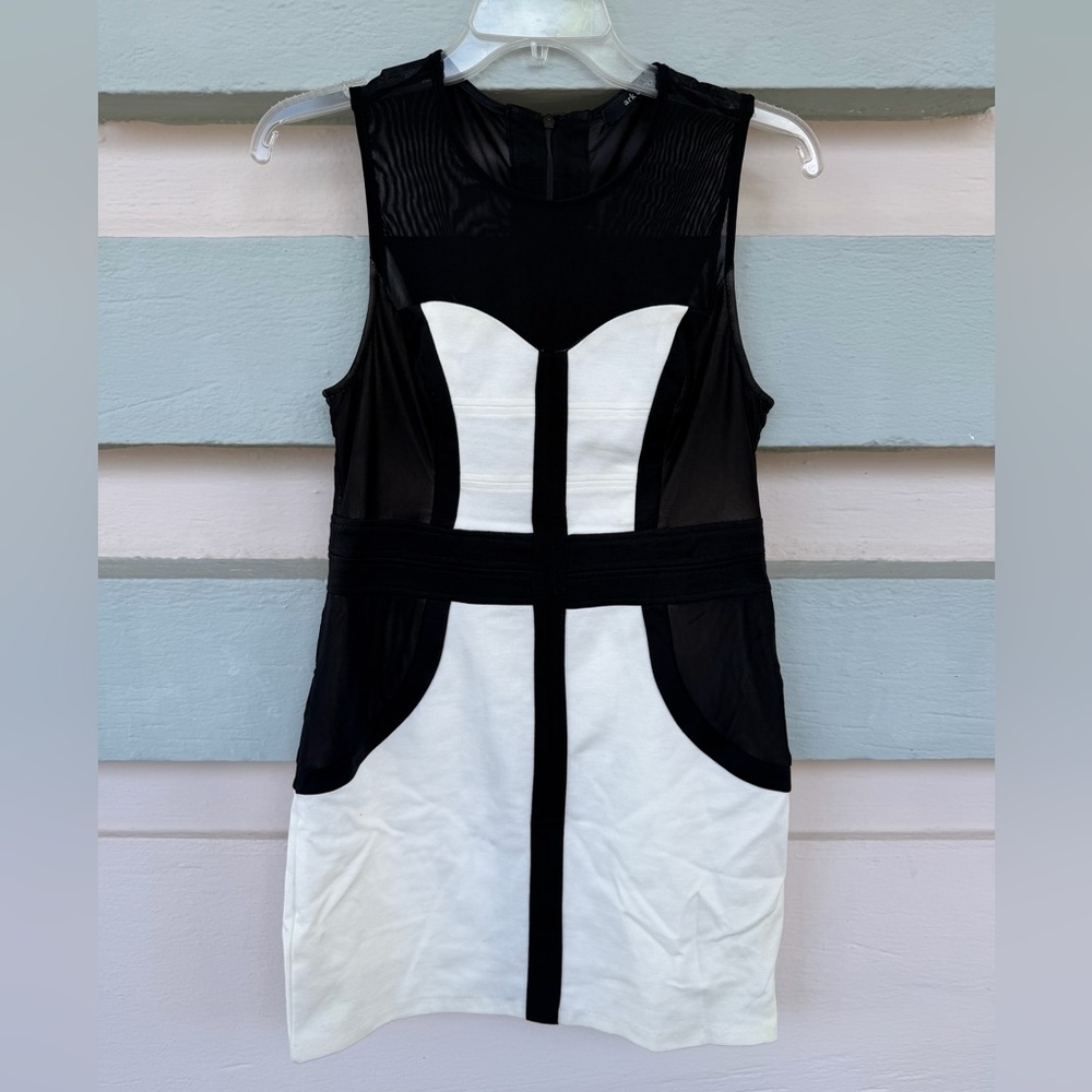 Elegant Bodycon Black and White Dress
